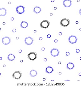 Dark BLUE vector seamless background with bubbles. Abstract illustration with colored bubbles in nature style. Pattern can be used as texture of wallpapers.