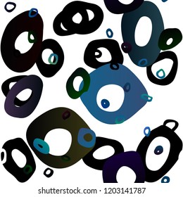 Dark BLUE vector seamless background with bubbles. Colorful illustration with blurred circles in nature style. Pattern for design of window blinds, curtains.