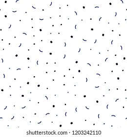 Dark BLUE vector seamless background with bubbles, lines. Decorative design in abstract style with triangle structure. Pattern for design of window blinds, curtains.