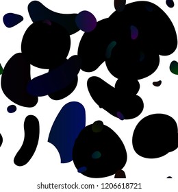 Dark BLUE vector seamless background with bubbles. Colorful illustration with blurred circles in nature style. Pattern for design of window blinds, curtains.