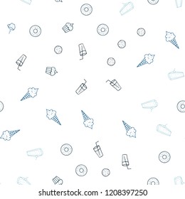 Dark BLUE vector seamless background with tasty food. Beautiful colored illustration with food in doodle style. Pattern for ad, booklets, leaflets of restaurants.