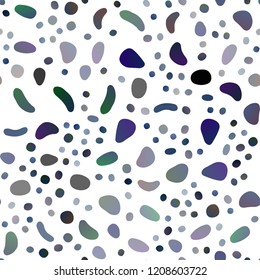 Dark BLUE vector seamless background with bubbles. Abstract illustration with colored bubbles in nature style. Pattern for trendy fabric, wallpapers.