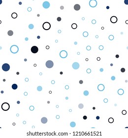 Dark BLUE vector seamless background with bubbles. Blurred decorative design in abstract style with bubbles. Design for textile, fabric, wallpapers.