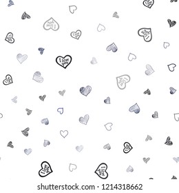 Dark BLUE vector seamless background with hearts. Illustration with hearts in love concept for valentine's day. Template for Valentine's greeting postcards.