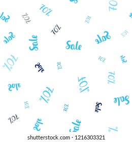 Dark BLUE vector seamless background with 70 % signs of sales. Gradient illustration with discount signs on white backdrop. Backdrop for mega promotions, discounts.