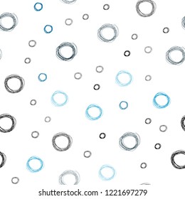 Dark BLUE vector seamless background with bubbles. Illustration with set of shining colorful abstract circles. Pattern can be used for beautiful websites.