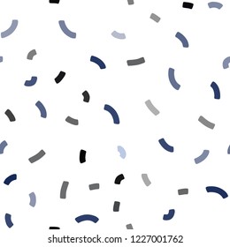 Dark BLUE vector seamless background with bent ribbons. Shining illustration, which consist of blurred lines, circles. A completely new template for your business design.