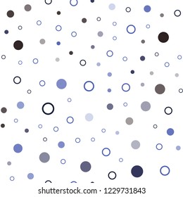 Dark BLUE vector seamless background with bubbles. Illustration with set of shining colorful abstract circles. Pattern for design of window blinds, curtains.