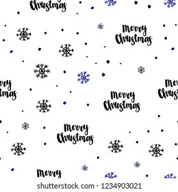 Dark BLUE vector seamless background with xmas snowflakes. Colorful snowflakes with gradient on abstract background. Trendy design for wallpaper, fabric makers.
