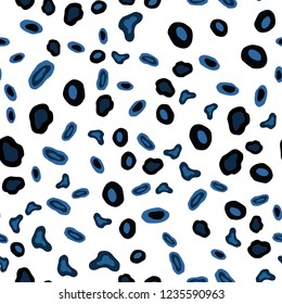 Dark BLUE vector seamless background with bubbles. Glitter abstract illustration with blurred drops of rain. Pattern for design of fabric, wallpapers.