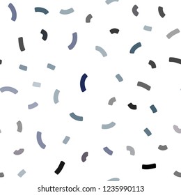 Dark BLUE vector seamless background with lamp shapes. Shining crooked illustration in marble style. Pattern for your business design.
