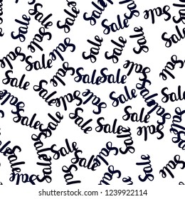 Dark BLUE vector seamless background with 70, 90 % signs of sales. Abstract illustration with colorful gradient symbols of sales. Template for season sales, shopping ads.