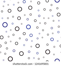 Dark BLUE vector seamless background with bubbles. Abstract illustration with colored bubbles in nature style. Pattern can be used for beautiful websites.