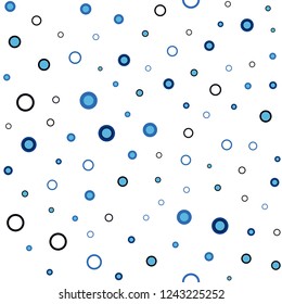 Dark BLUE vector seamless background with bubbles. Glitter abstract illustration with blurred drops of rain. Trendy design for wallpaper, fabric makers.