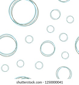 Dark BLUE vector seamless background with bubbles. Modern abstract illustration with colorful water drops. Pattern for design of fabric, wallpapers.