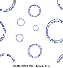 Dark BLUE vector seamless background with bubbles. Modern abstract illustration with colorful water drops. Design for wallpaper, fabric makers.