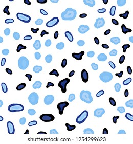 Dark BLUE vector seamless background with bubbles. Blurred bubbles on abstract background with colorful gradient. Pattern for design of fabric, wallpapers.