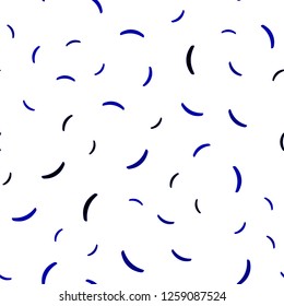 Dark BLUE vector seamless background with wry lines. Colorful illustration in abstract style with gradient. Template for cell phone screens.