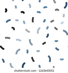Dark BLUE vector seamless background with bent ribbons. A vague circumflex abstract illustration with gradient. Brand new design for your ads, poster, banner.
