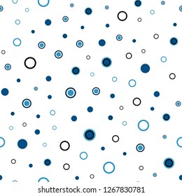 Dark BLUE vector seamless background with bubbles. Blurred bubbles on abstract background with colorful gradient. Pattern for trendy fabric, wallpapers.