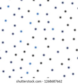 Dark BLUE vector seamless background with xmas snowflakes. Modern geometrical abstract illustration with snowflakes. Template for business cards, websites.