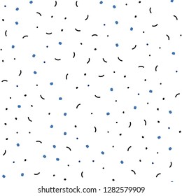 Dark BLUE vector seamless background with bubbles, lines. Colorful illustration with circles and lines in futuristic style. Pattern for design of fabric, wallpapers.