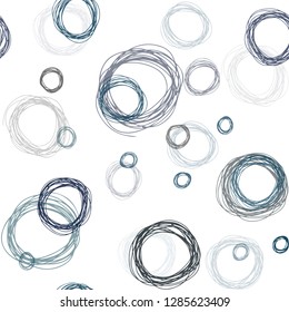Dark BLUE vector seamless background with bubbles. Blurred decorative design in abstract style with bubbles. Design for textile, fabric, wallpapers.