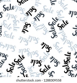Dark BLUE vector seamless background with 70, 90 % signs of sales. Shining colorful illustration with isolated selling prices. Pattern for ads, posters, banners of sales.