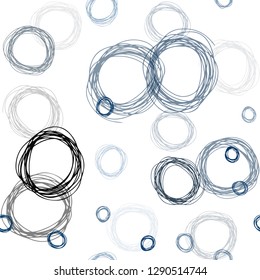 Dark BLUE vector seamless background with bubbles. Blurred bubbles on abstract background with colorful gradient. Design for wallpaper, fabric makers.