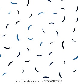 Dark BLUE vector seamless background with curved lines. Shining colorful illustration in simple style. Pattern for your business design.