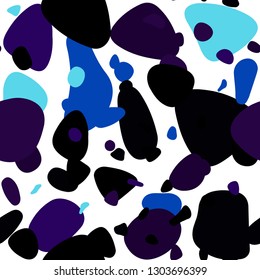 Dark BLUE vector seamless background with bubbles. Blurred bubbles on abstract background with colorful gradient. Design for wallpaper, fabric makers.