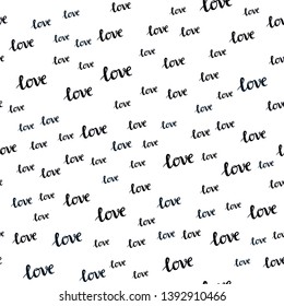 Dark BLUE vector seamless background with words of love. Illustration with phrase LOVE YOU for valentine's day. Design for wallpaper, fabric makers.