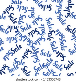 Dark BLUE vector seamless background with 70, 90 % signs of sales. Illustration with signs of sales on abstract template. Design for business ads, commercials.
