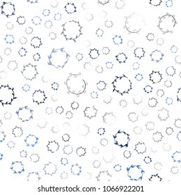 Dark BLUE vector seamless  cover with spots. Beautiful colored illustration with blurred circles in nature style. New design for ad, poster, banner of your website.