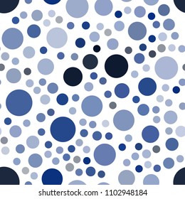 Dark BLUE vector seamless cover with spots. Blurred bubbles on abstract background with colorful gradient. Pattern can be used for ads, leaflets.