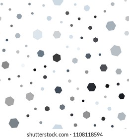 Dark BLUE vector seamless cover with set of hexagons. White background with colorful hexagons. Pattern can be used for landing pages.