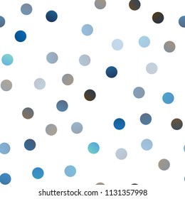 Dark BLUE vector seamless cover with spots. Blurred bubbles on abstract background with colorful gradient. The pattern can be used for beautiful websites.