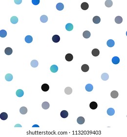 Dark BLUE vector seamless cover with spots. Modern abstract illustration with colorful water drops. Pattern can be used as texture of water, rain drops.