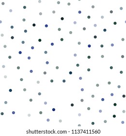 Dark BLUE vector seamless cover with spots. Blurred decorative design in abstract style with bubbles. New design for ad, poster, banner of your website.