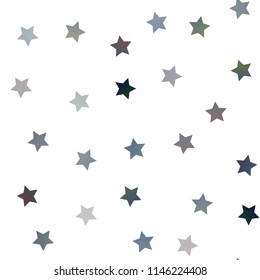 Dark BLUE vector seamless cover with small and big stars. Glitter abstract illustration with colored stars. The pattern can be used for wrapping gifts.