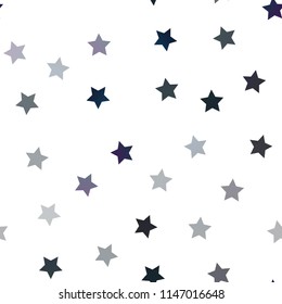 Dark BLUE vector seamless cover with small and big stars. Shining colored illustration with stars. The template can be used as a background.