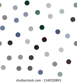 Dark BLUE vector seamless cover with spots. Blurred bubbles on abstract background with colorful gradient. The pattern can be used for ads, leaflets of liquid.