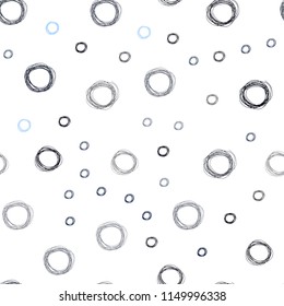Dark BLUE vector seamless cover with spots. Abstract illustration with colored bubbles in nature style. Completely new template for your brand book.