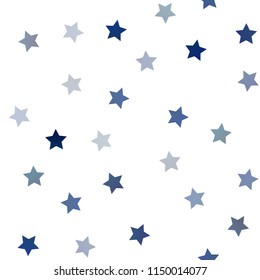 Dark BLUE vector seamless cover with small and big stars. Blurred decorative design in simple style with stars. The pattern can be used for websites.