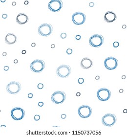Dark BLUE vector seamless cover with spots. Abstract illustration with colored bubbles in nature style. Pattern can be used for futuristic ad, booklets.