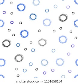 Dark BLUE vector seamless cover with spots. Beautiful colored illustration with blurred circles in nature style. Completely new template for your brand book.