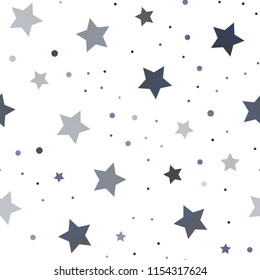 Dark BLUE vector seamless cover with small and big stars. Modern geometrical abstract illustration with stars. Smart design for your business advert.