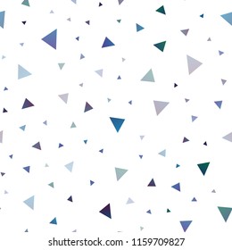 Dark BLUE vector seamless cover in polygonal style. Beautiful illustration with triangles in nature style. Modern template for your landing page.