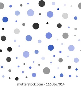Dark BLUE vector seamless cover with spots. Blurred decorative design in abstract style with bubbles. Trendy design for wallpaper, fabric makers.