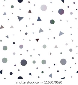 Dark BLUE vector seamless cover in polygonal style with circles. Beautiful illustration with circles, triangles in nature style. Pattern for design of window blinds, curtains.